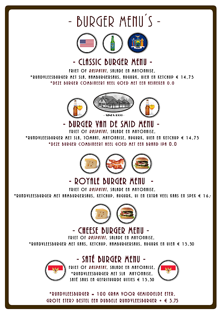 Burger Menu - Pannenkoekenhuis d'Olle Smidse Midwolda