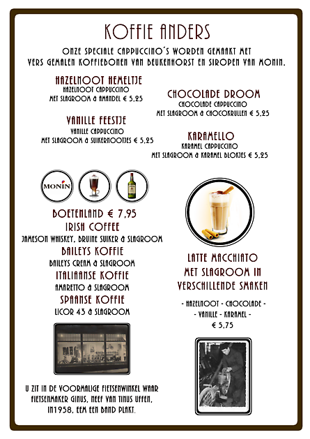 Kaffee Spezialitäten - Pannenkoekenhuis d'Olle Smidse Midwolda